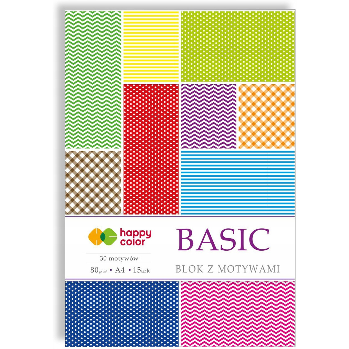 Blok z motywami BASIC 80g. A4 15ark. HA 3808 2030-A Happy Color